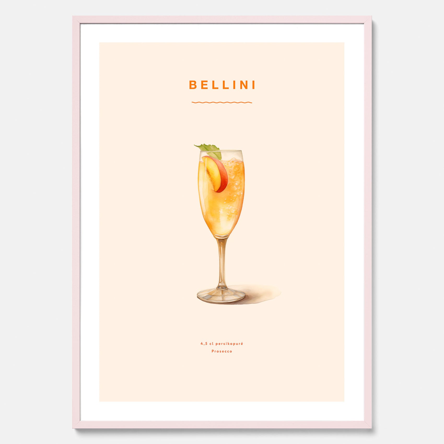 Tavla med Bellini Poster – Affisch med drink, drinkposter