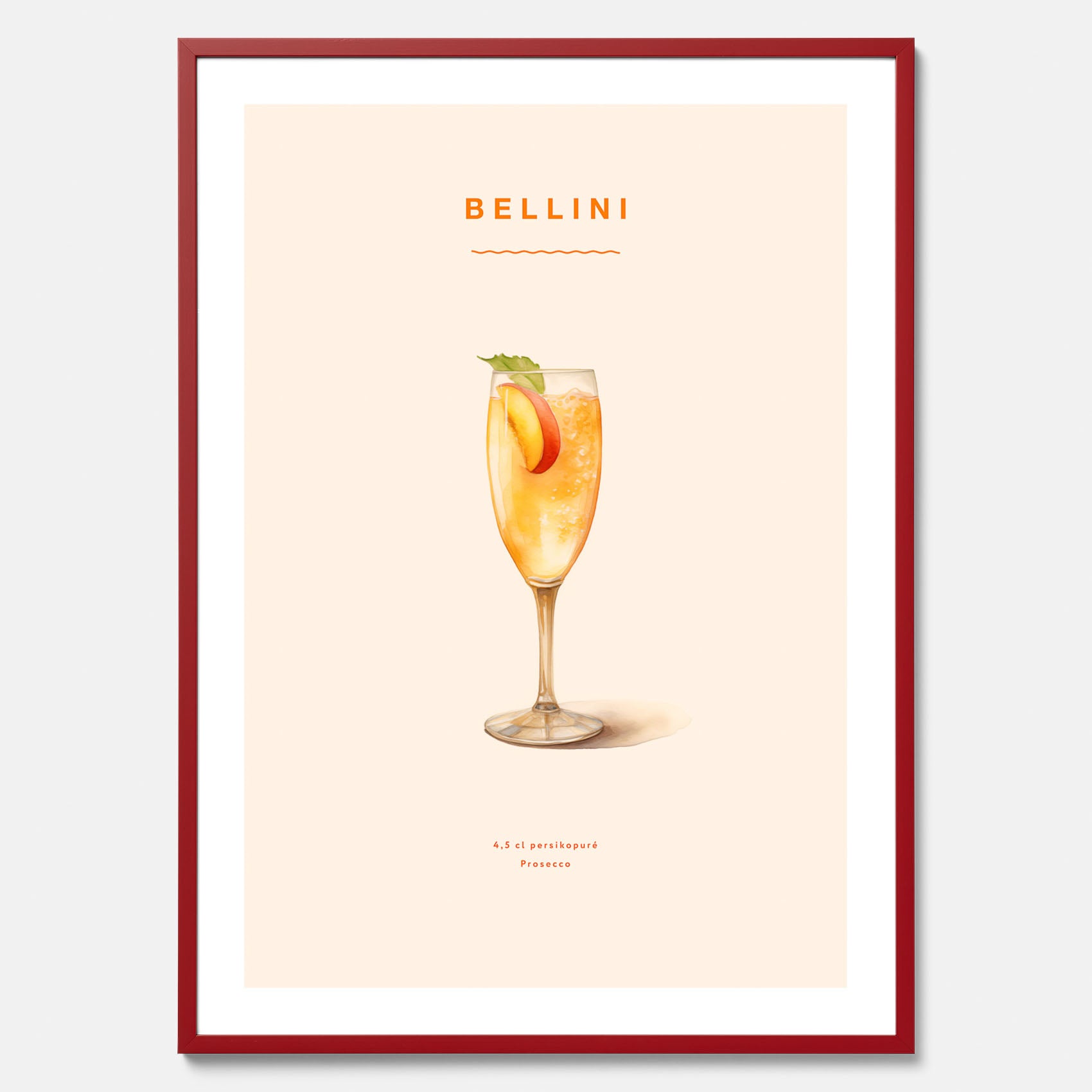 Tavla med Bellini Poster – Affisch med drink, drinkposter