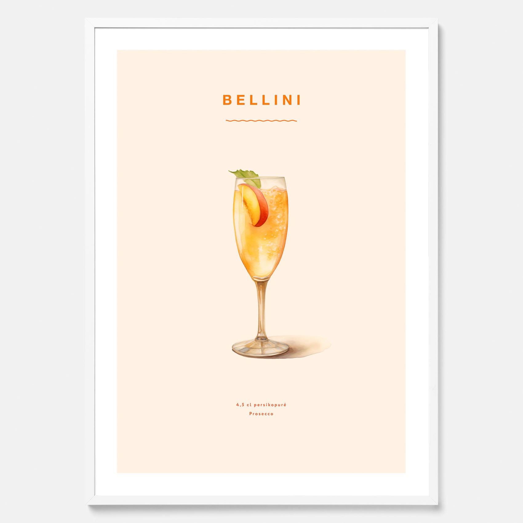 Tavla med Bellini Poster – Affisch med drink, drinkposter