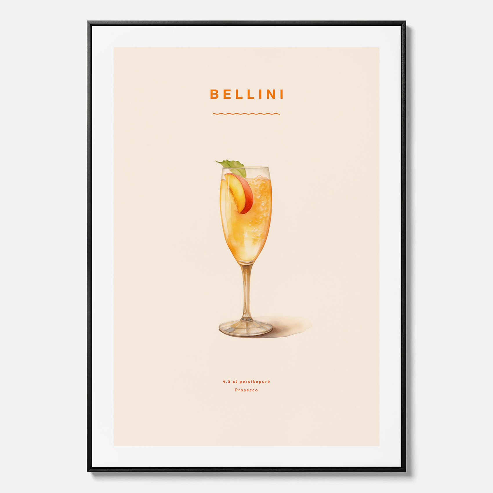 Canvastavla med Bellini Poster – Affisch med drink, drinkposter