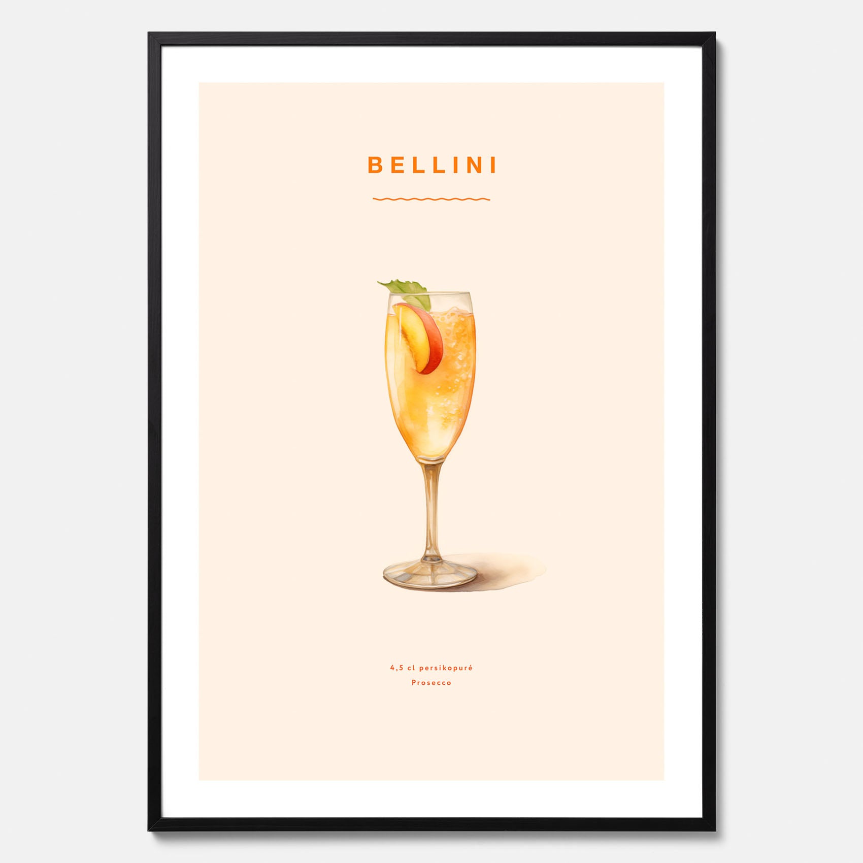 Tavla med Bellini Poster – Affisch med drink, drinkposter