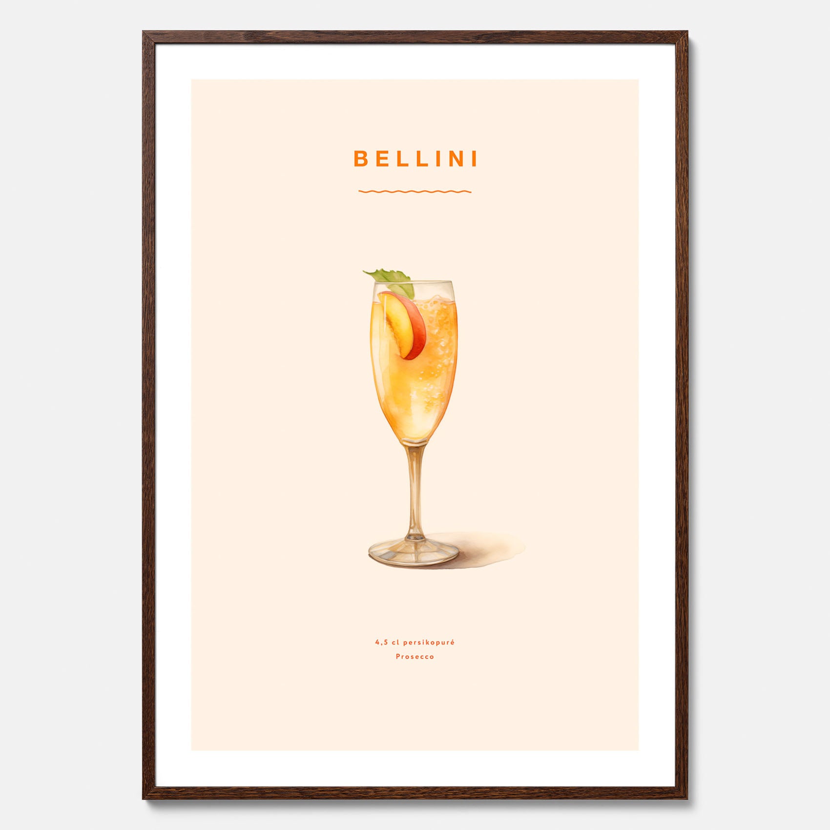 Tavla med Bellini Poster – Affisch med drink, drinkposter