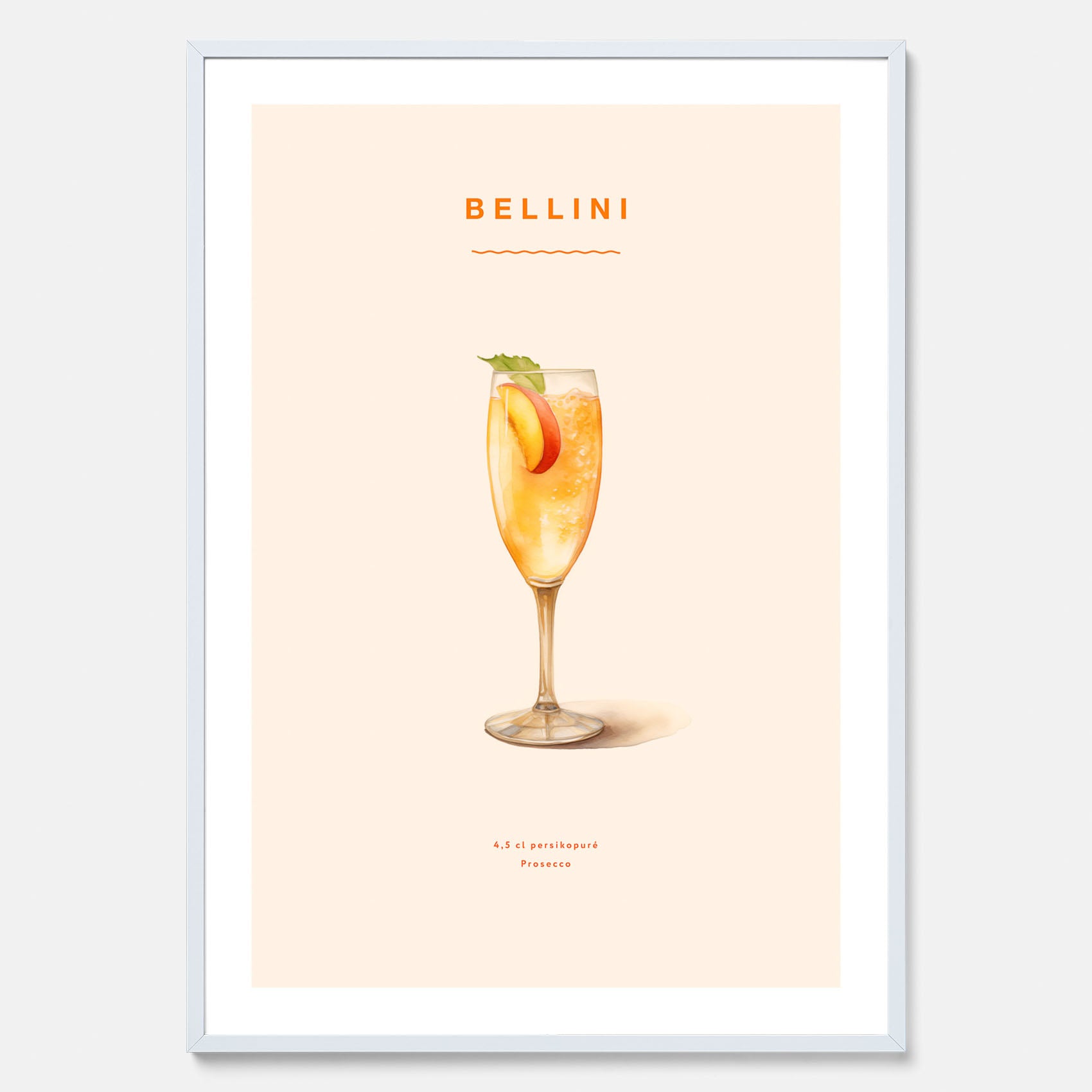 Tavla med Bellini Poster – Affisch med drink, drinkposter