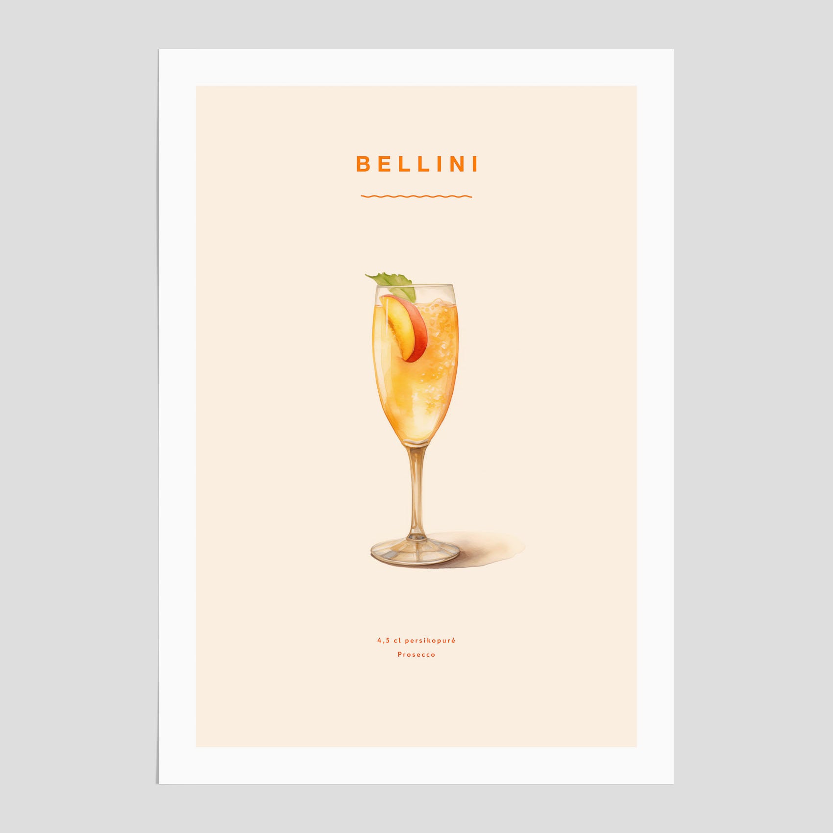Bellini Poster – Affisch med drink, drinkposter