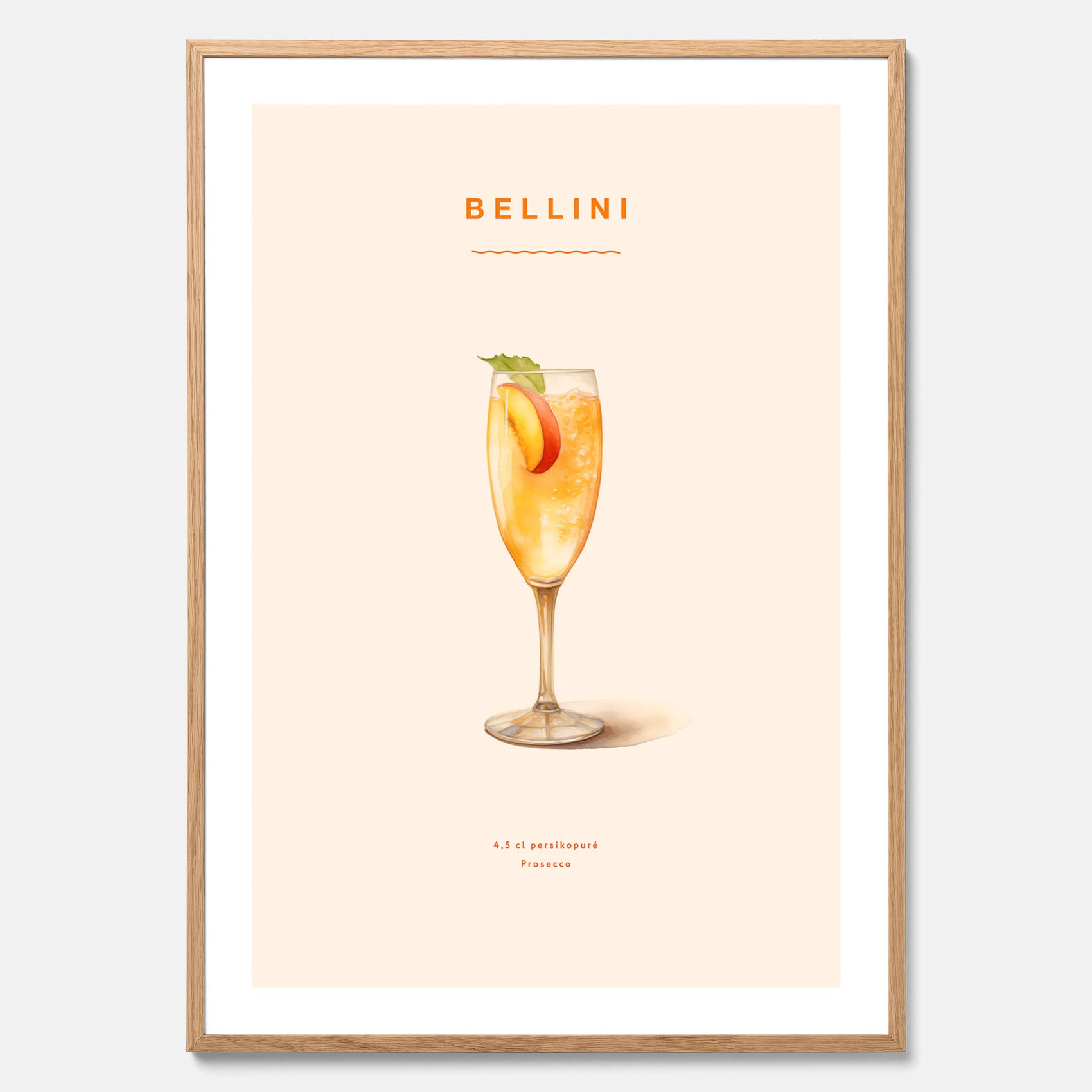 Tavla med Bellini Poster – Affisch med drink, drinkposter