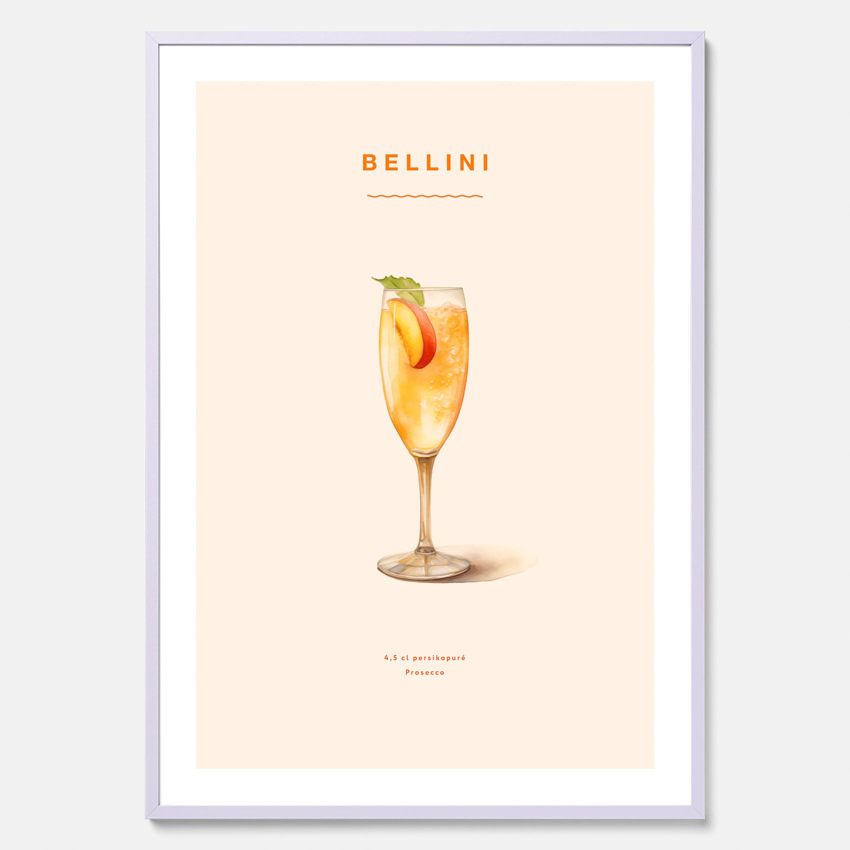 Tavla med Bellini Poster – Affisch med drink, drinkposter