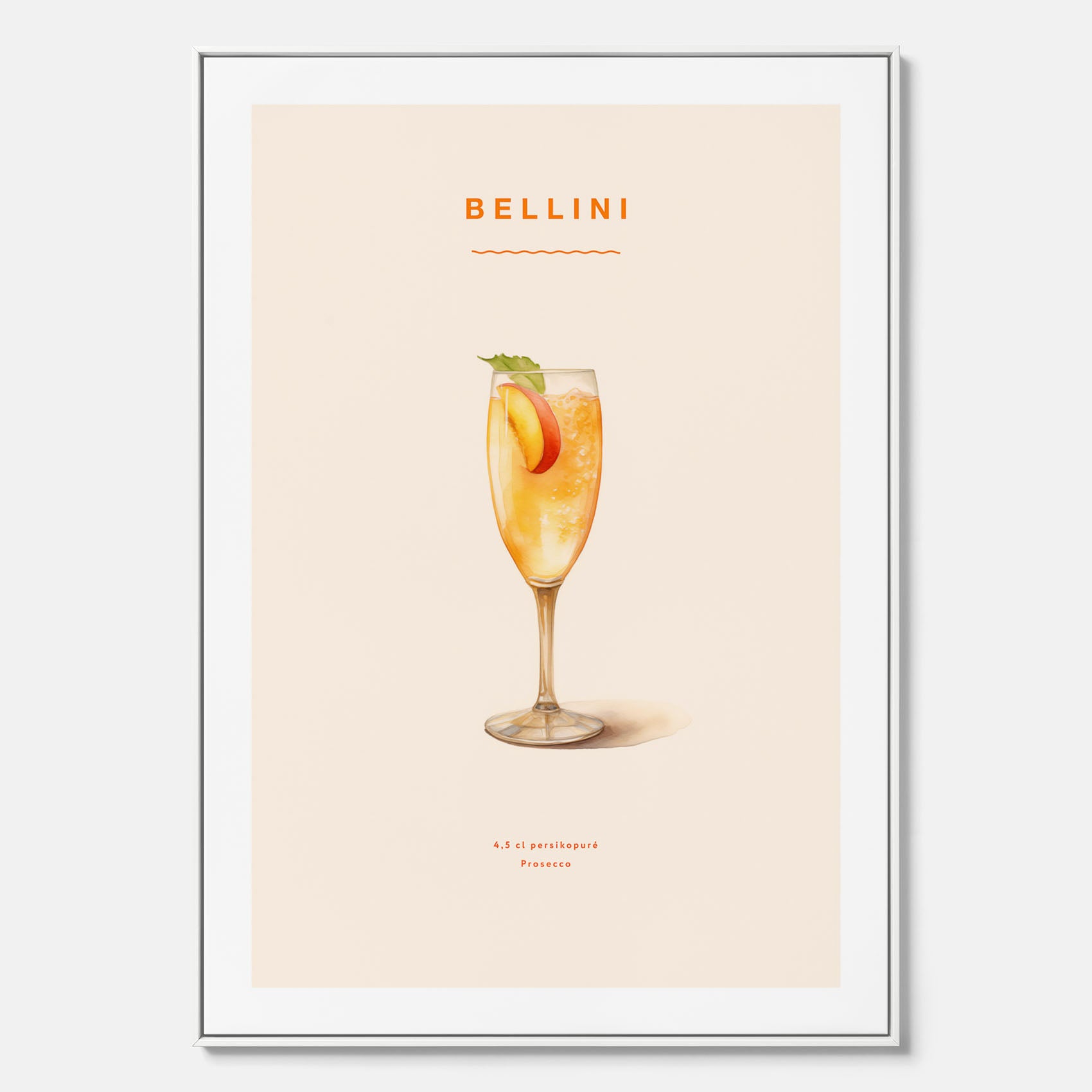 Canvastavla med Bellini Poster – Affisch med drink, drinkposter