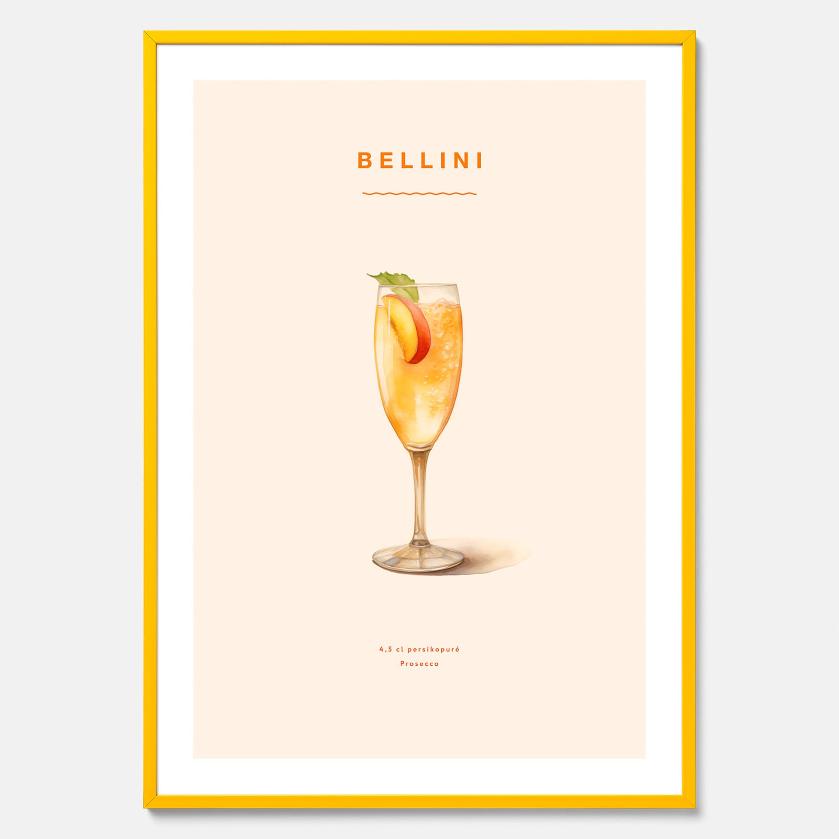 Tavla med Bellini Poster – Affisch med drink, drinkposter