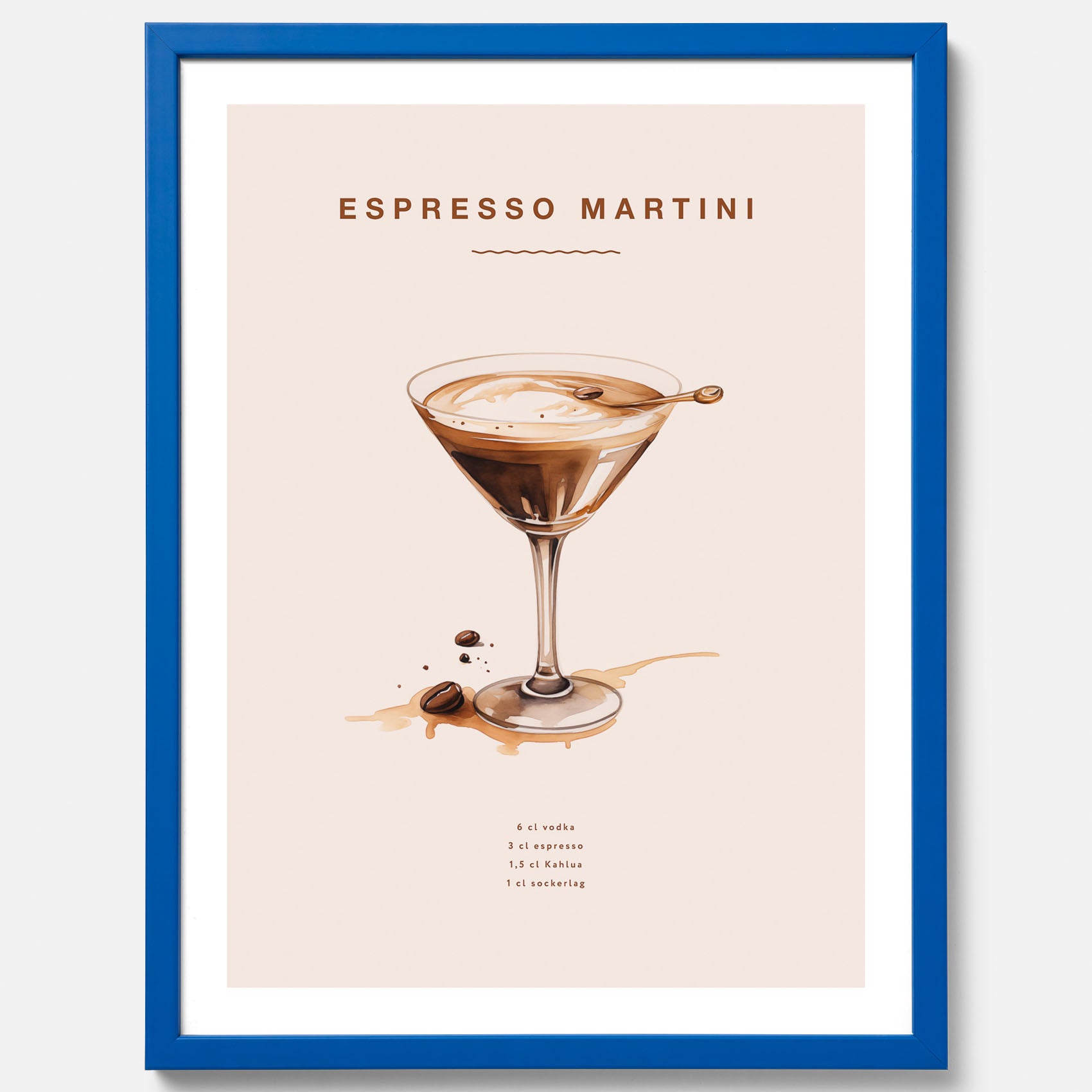 Tavla med Espresso Martini drink poster, drinkposter, drinktavla