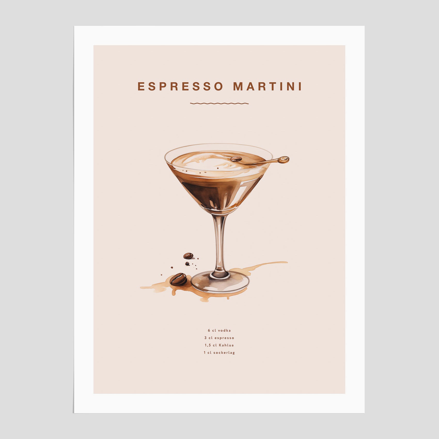 Espresso Martini drink poster, drinkposter, drinktavla