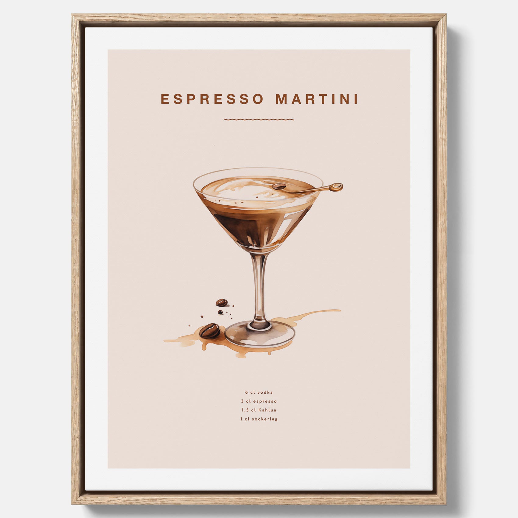 Canvastavla med Espresso Martini drink poster, drinkposter, drinktavla