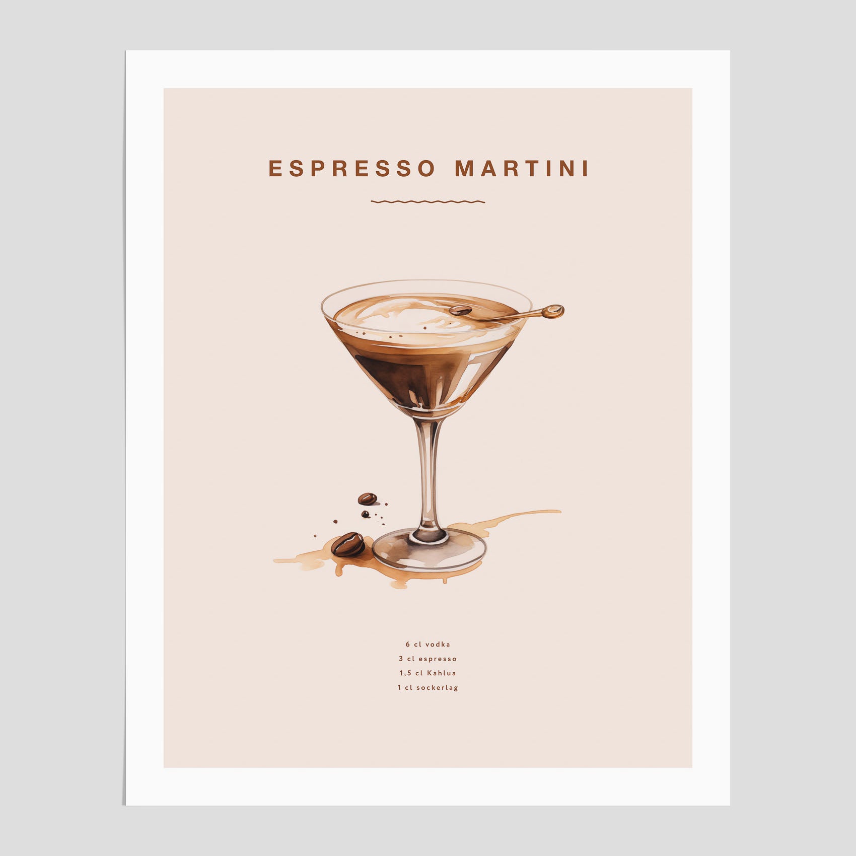 Espresso Martini drink poster, drinkposter, drinktavla
