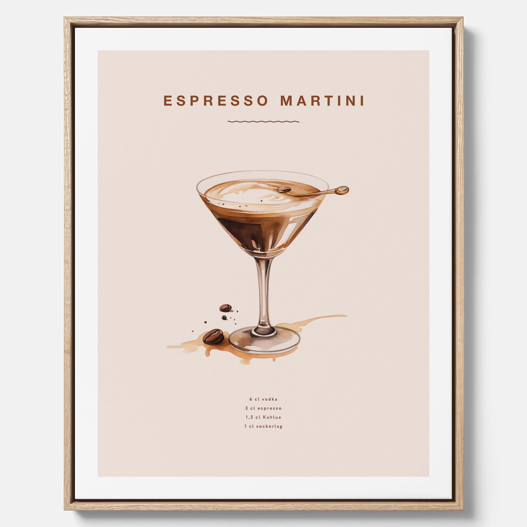 Canvastavla med Espresso Martini drink poster, drinkposter, drinktavla