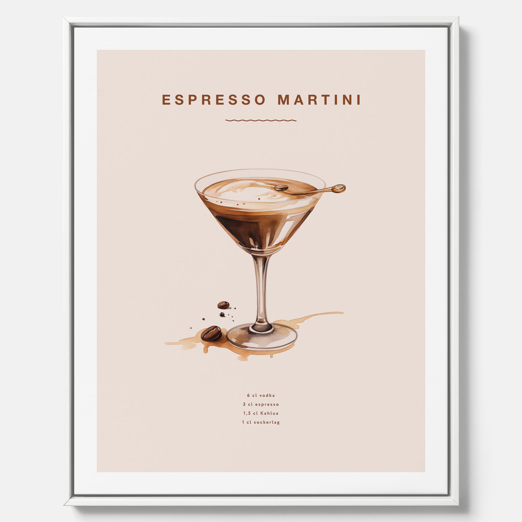 Canvastavla med Espresso Martini drink poster, drinkposter, drinktavla