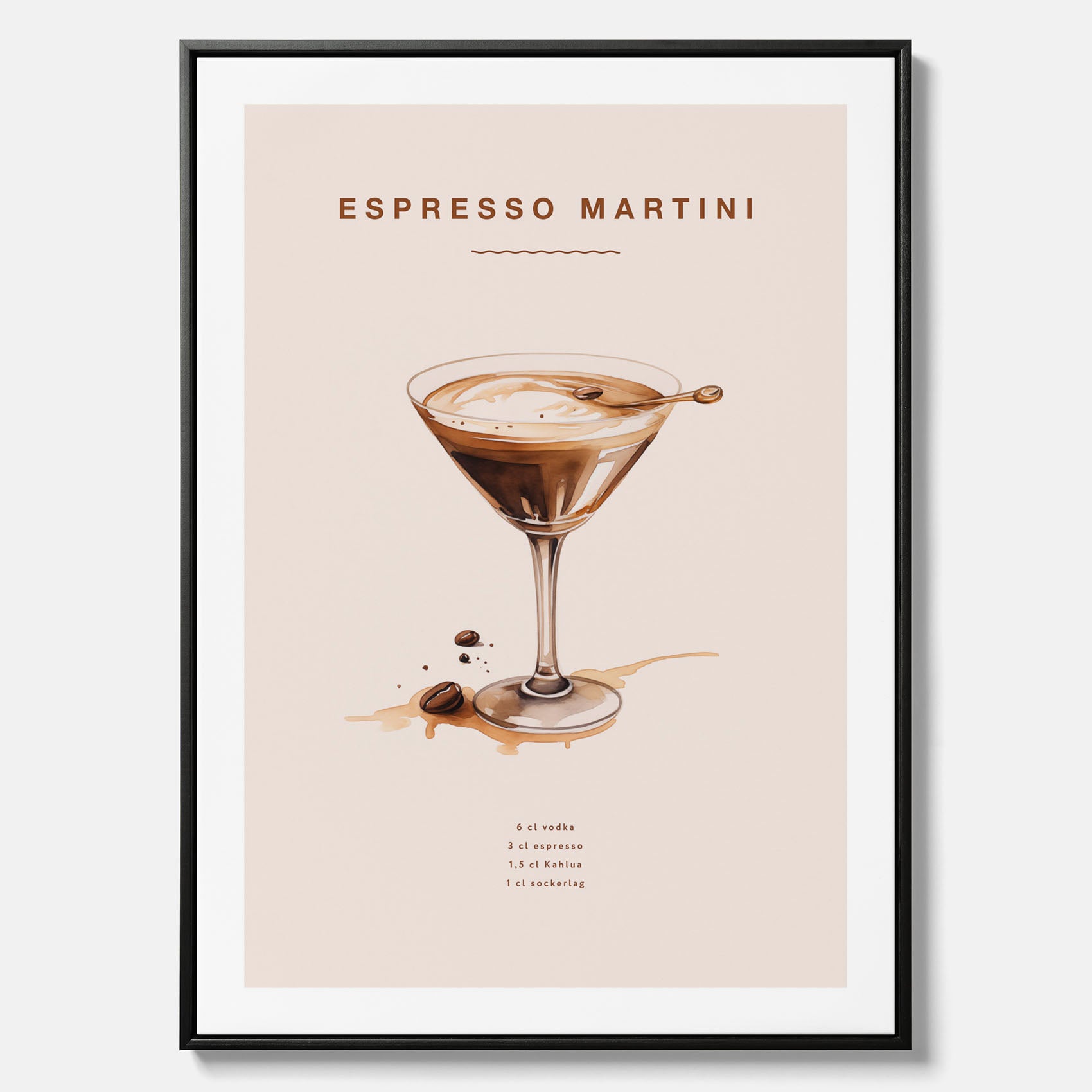 Canvastavla med Espresso Martini drink poster, drinkposter, drinktavla