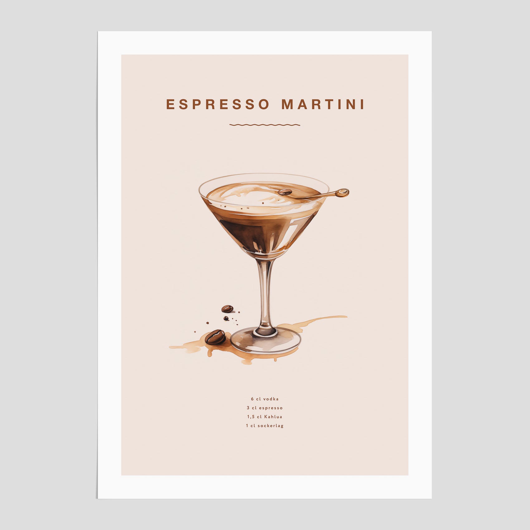 Espresso Martini drink poster, drinkposter, drinktavla