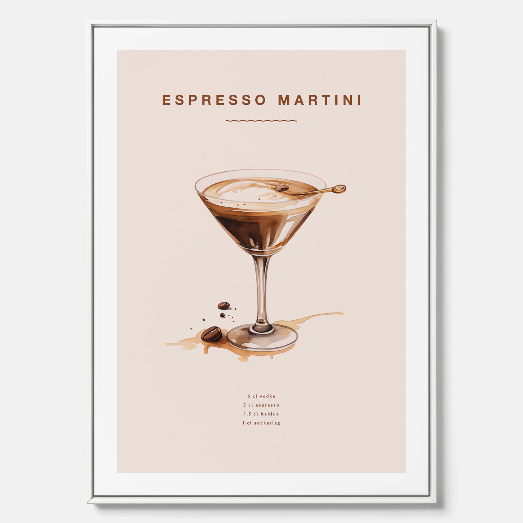 Canvastavla med Espresso Martini drink poster, drinkposter, drinktavla