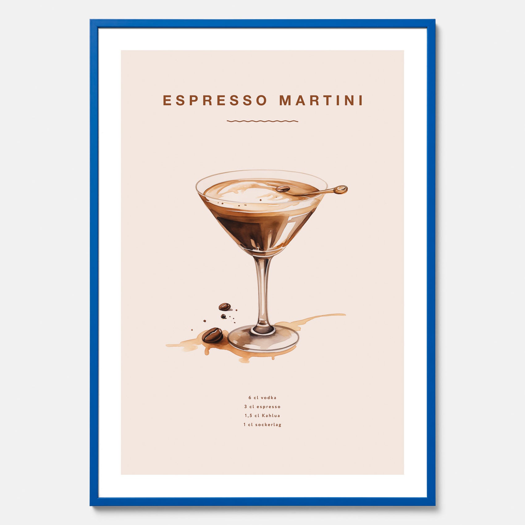 Tavla med Espresso Martini drink poster, drinkposter, drinktavla