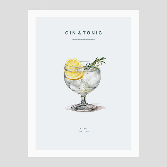 Poster med Gin och Tonic.