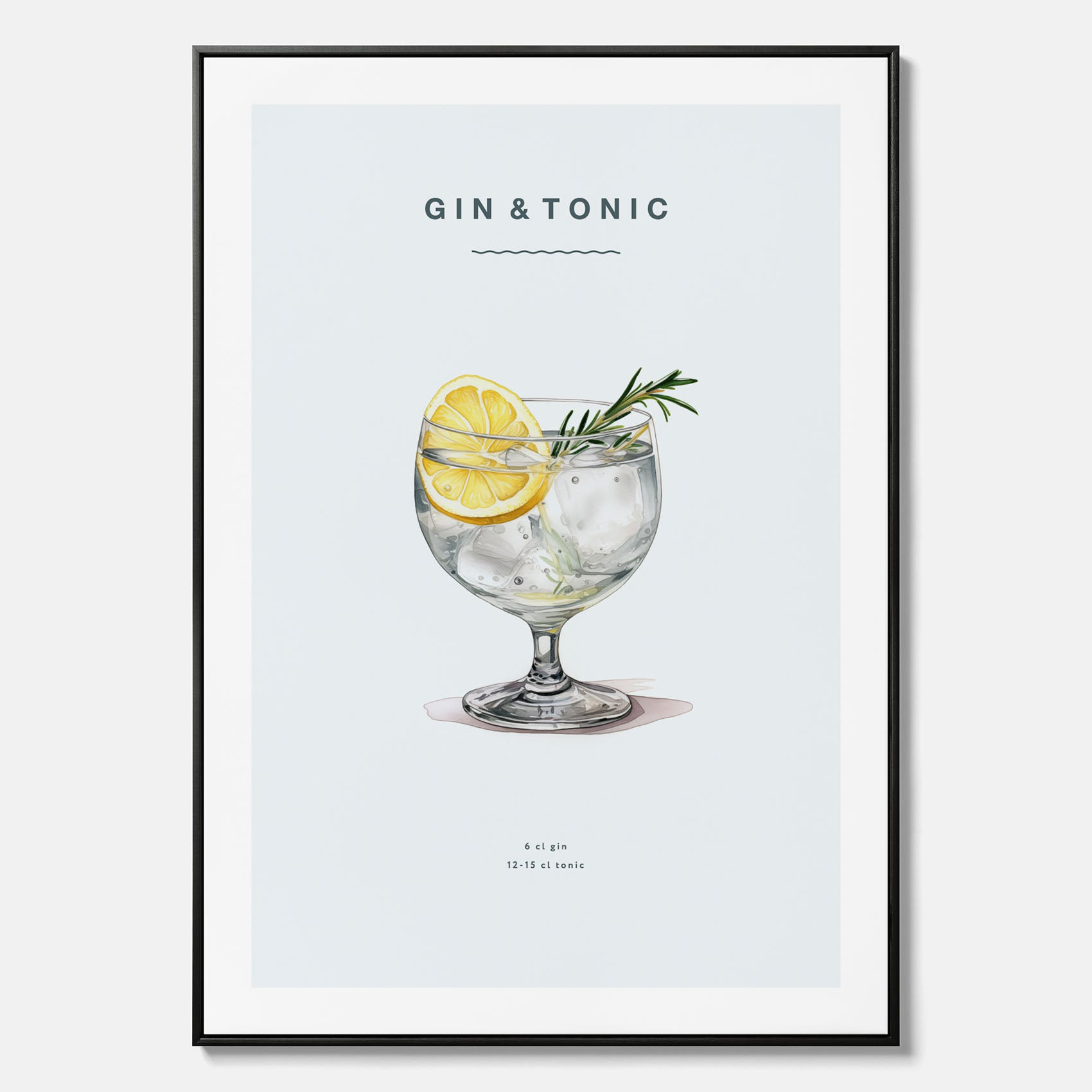 Tavla med en Gin och Tonic drink canvas
