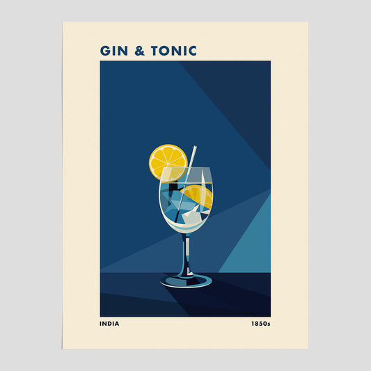 Gin och Tonic drink poster, drinkposter för bar och restaurang