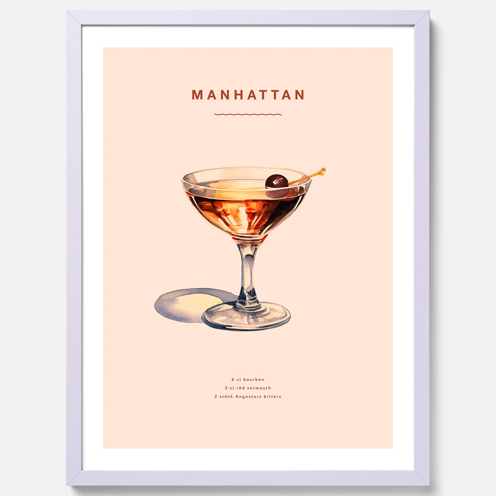 Tavla med en Manhattan-drink - Cocktailposter