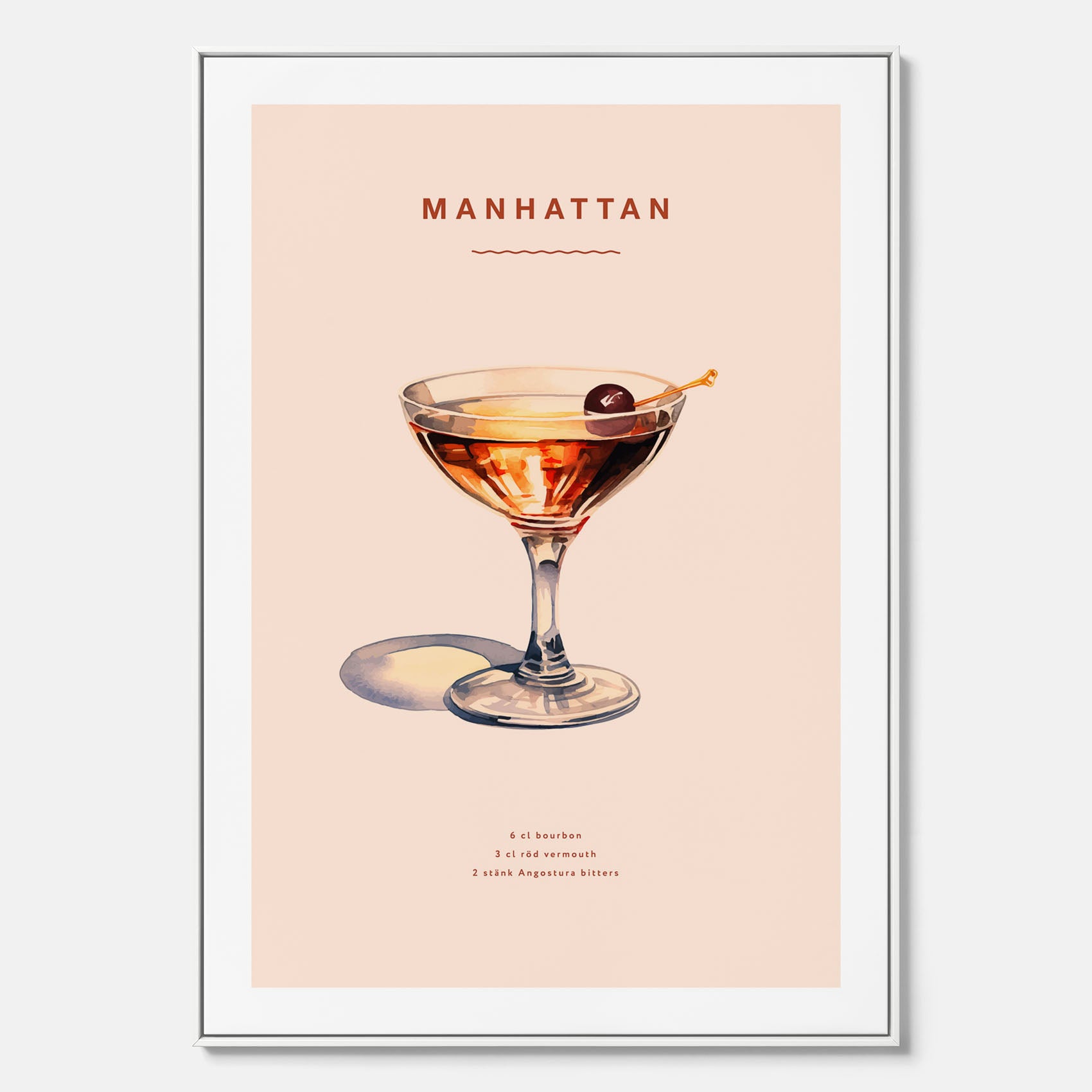 Canvastavla med en Manhattan-drink - Cocktailposter