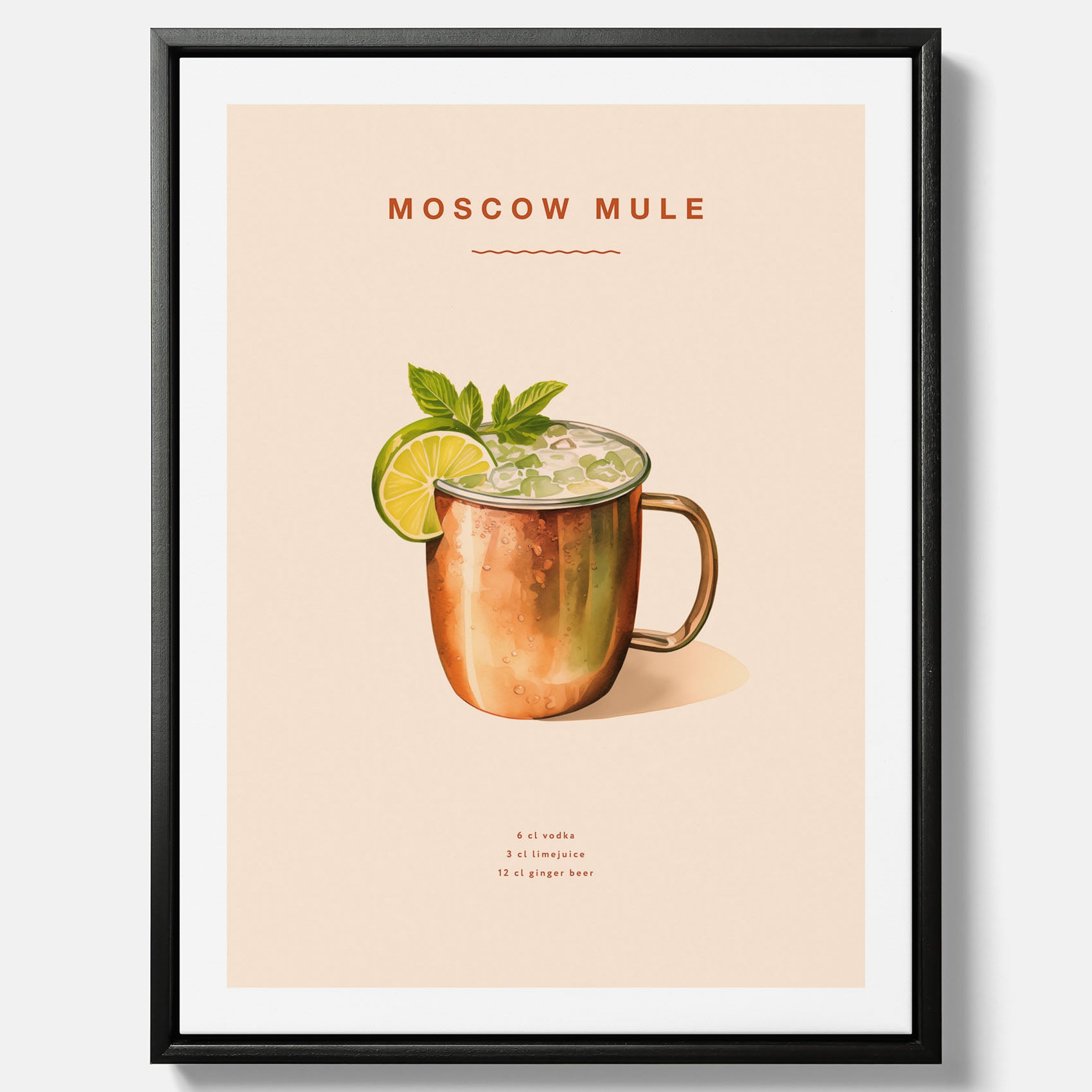 Tavla med Moscow Mule drinkposter canvas