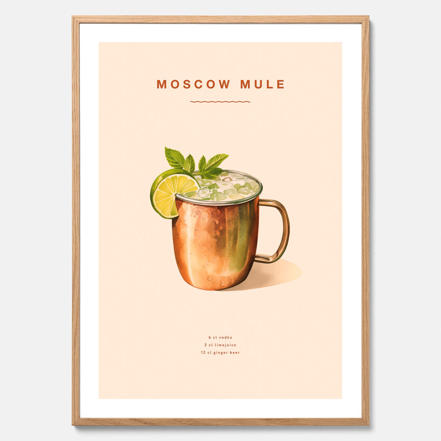 Tavla med Moscow Mule drinkposter