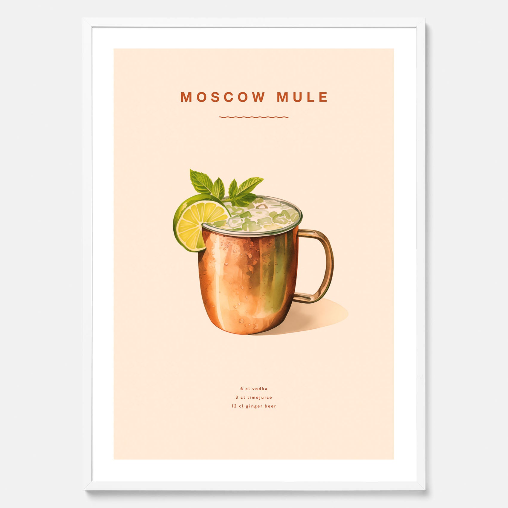 Tavla med Moscow Mule drinkposter