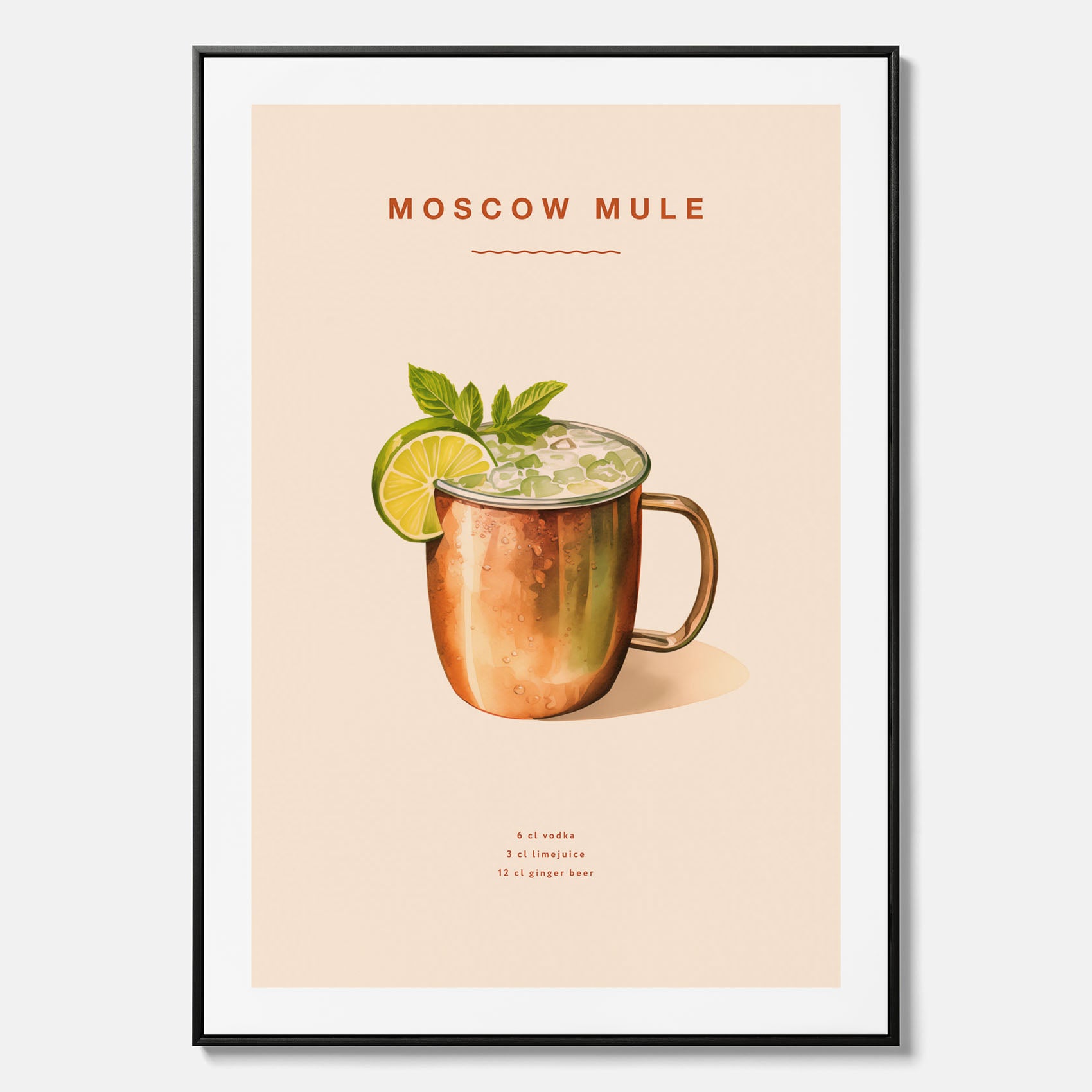 Tavla med Moscow Mule drinkposter canvas