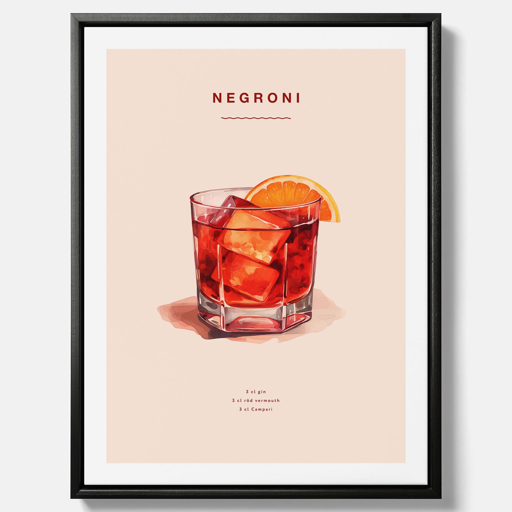 Tavla med en Negroni canvas – Affisch med drink, drinkposter