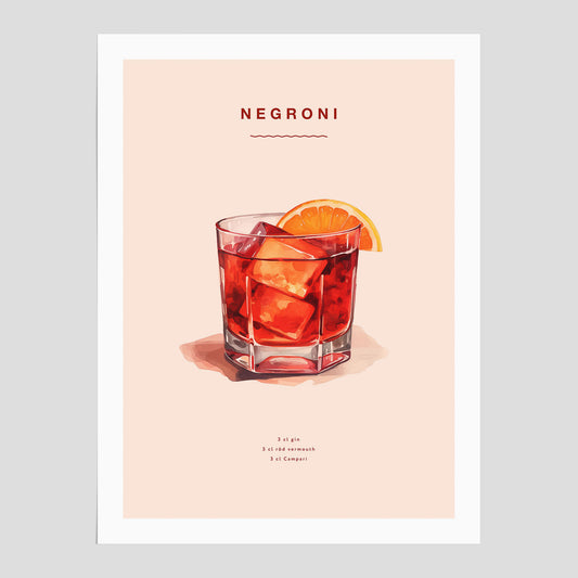 Negroni Poster – Affisch med drink, drinkposter