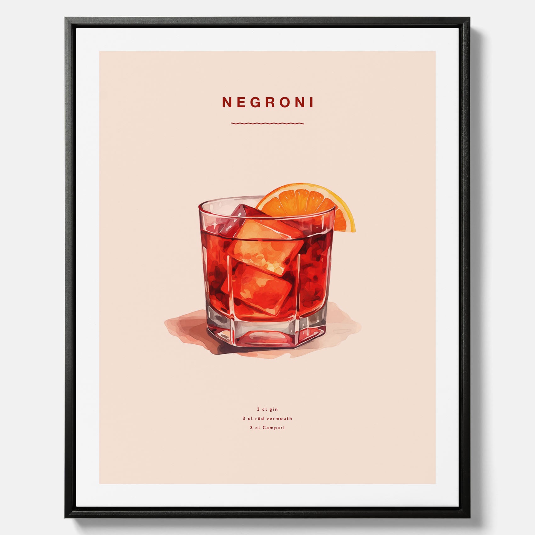 Tavla med en Negroni canvas – Affisch med drink, drinkposter