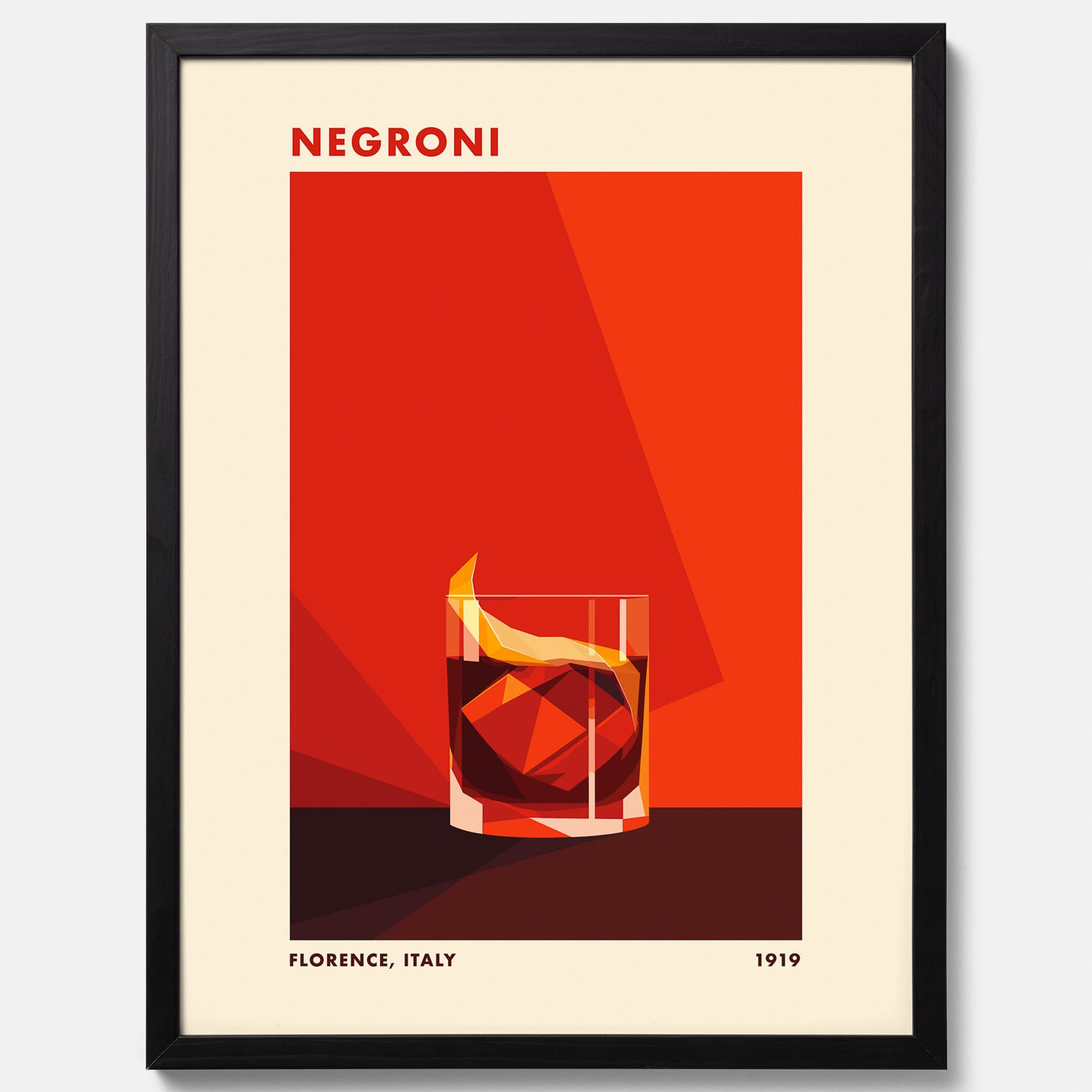 Tavla med en Negroni drink poster – Affisch med cocktail, drinkposter med cocktail