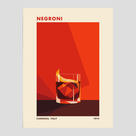 Negroni drink poster – Affisch med cocktail, drinkposter med cocktail
