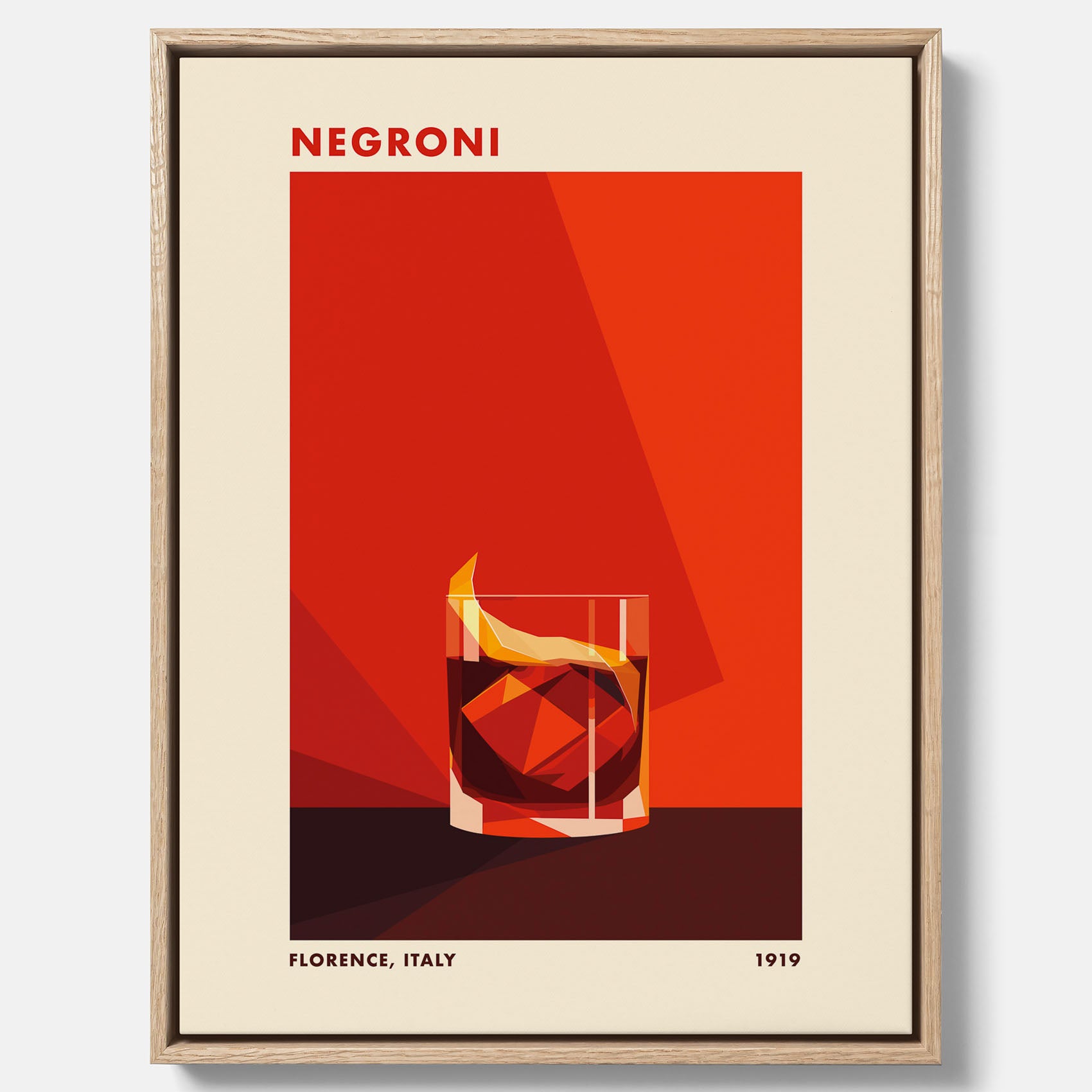Canvastavla med en Negroni drink poster – Affisch med cocktail, drinkposter med cocktail