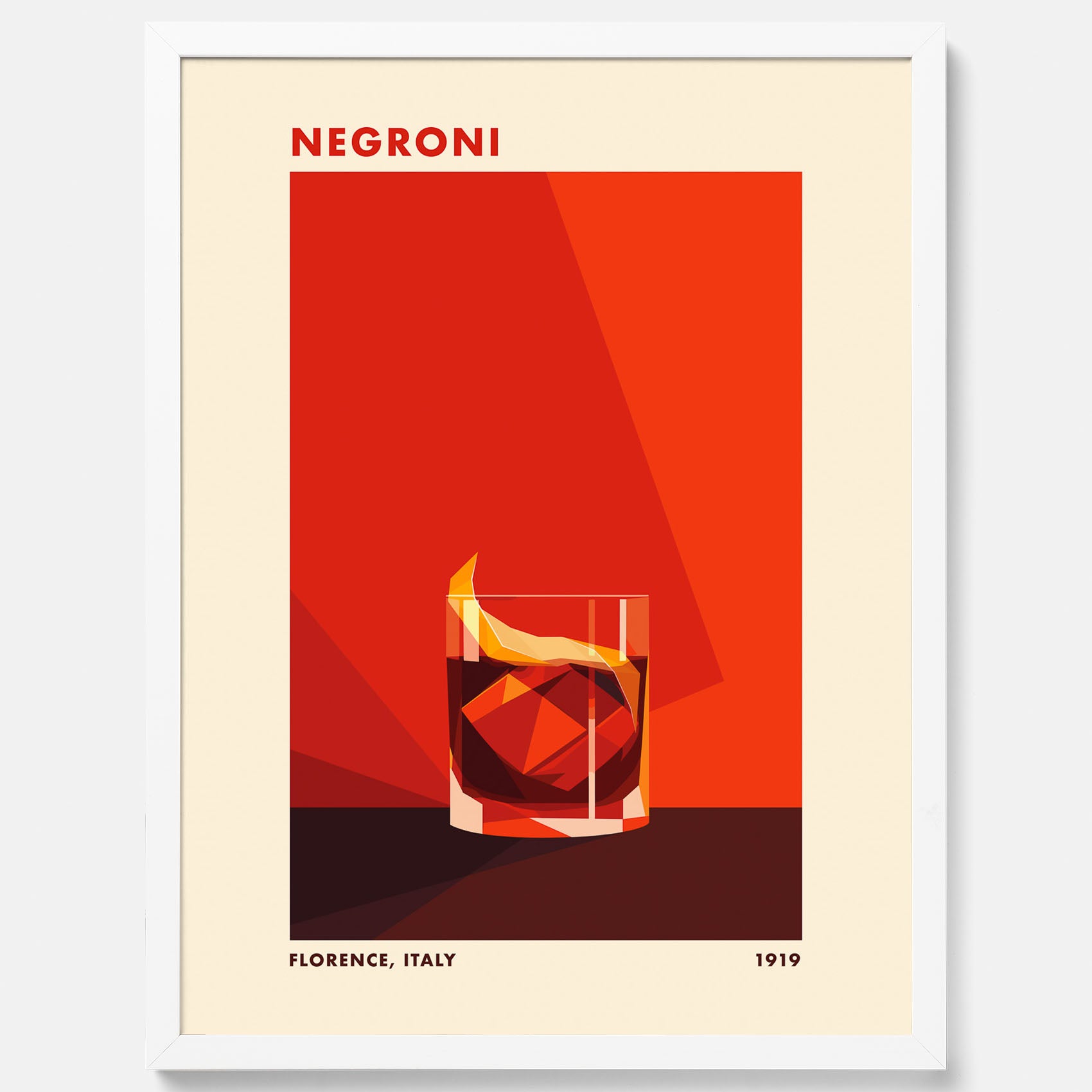 Tavla med en Negroni drink poster – Affisch med cocktail, drinkposter med cocktail
