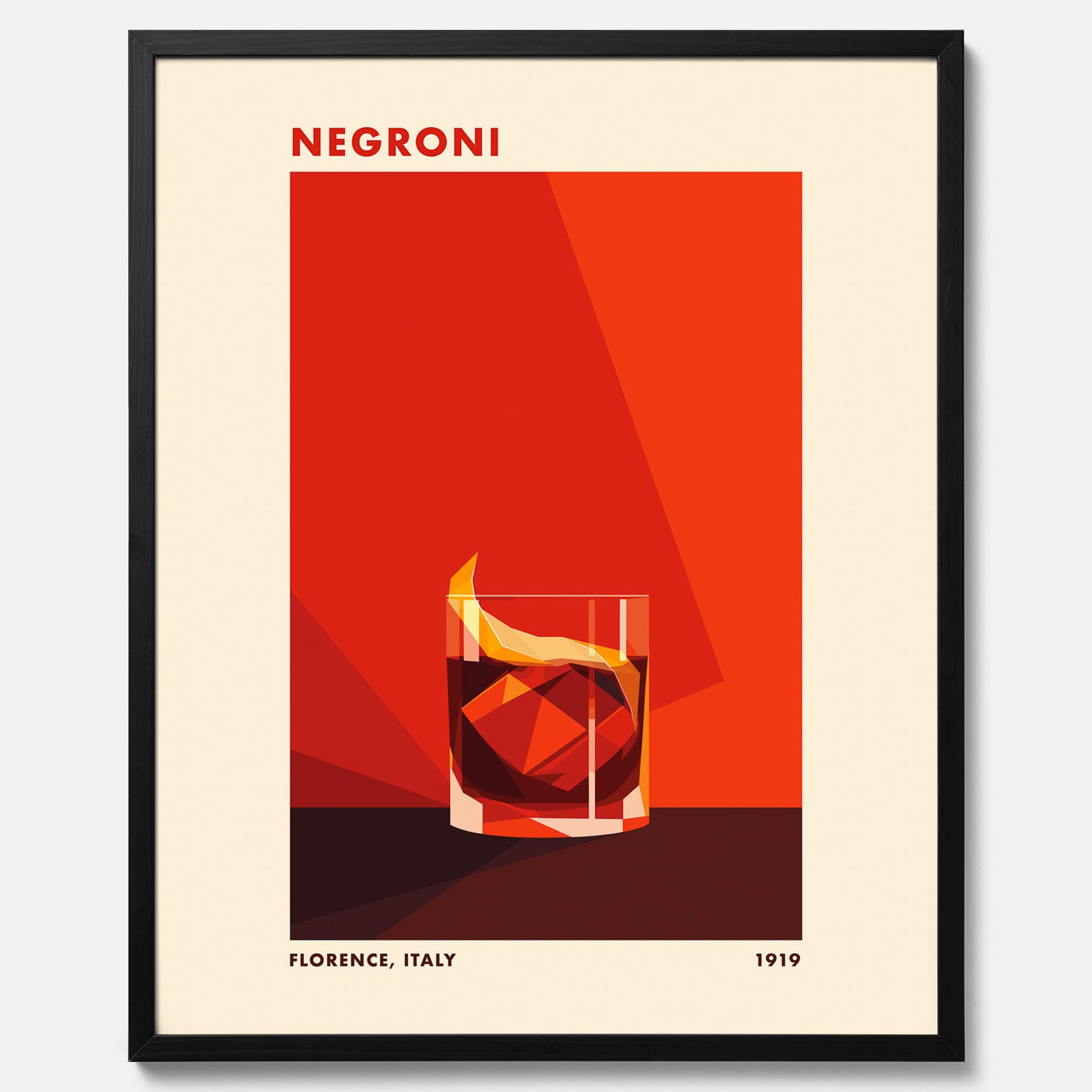 Tavla med en Negroni drink poster – Affisch med cocktail, drinkposter med cocktail