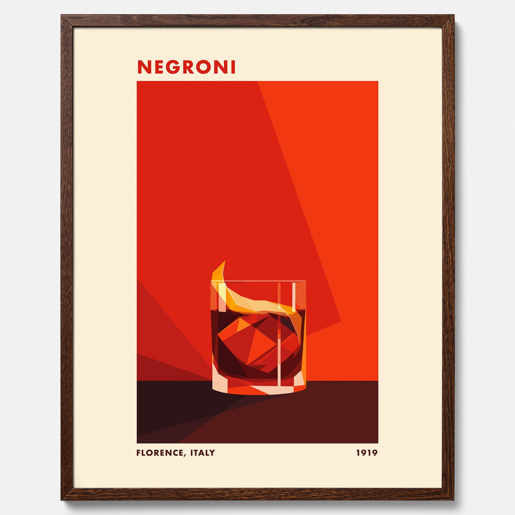 Tavla med en Negroni drink poster – Affisch med cocktail, drinkposter med cocktail