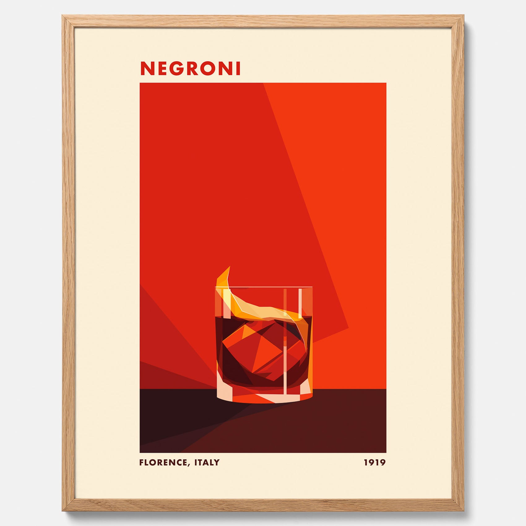 Tavla med en Negroni drink poster – Affisch med cocktail, drinkposter med cocktail
