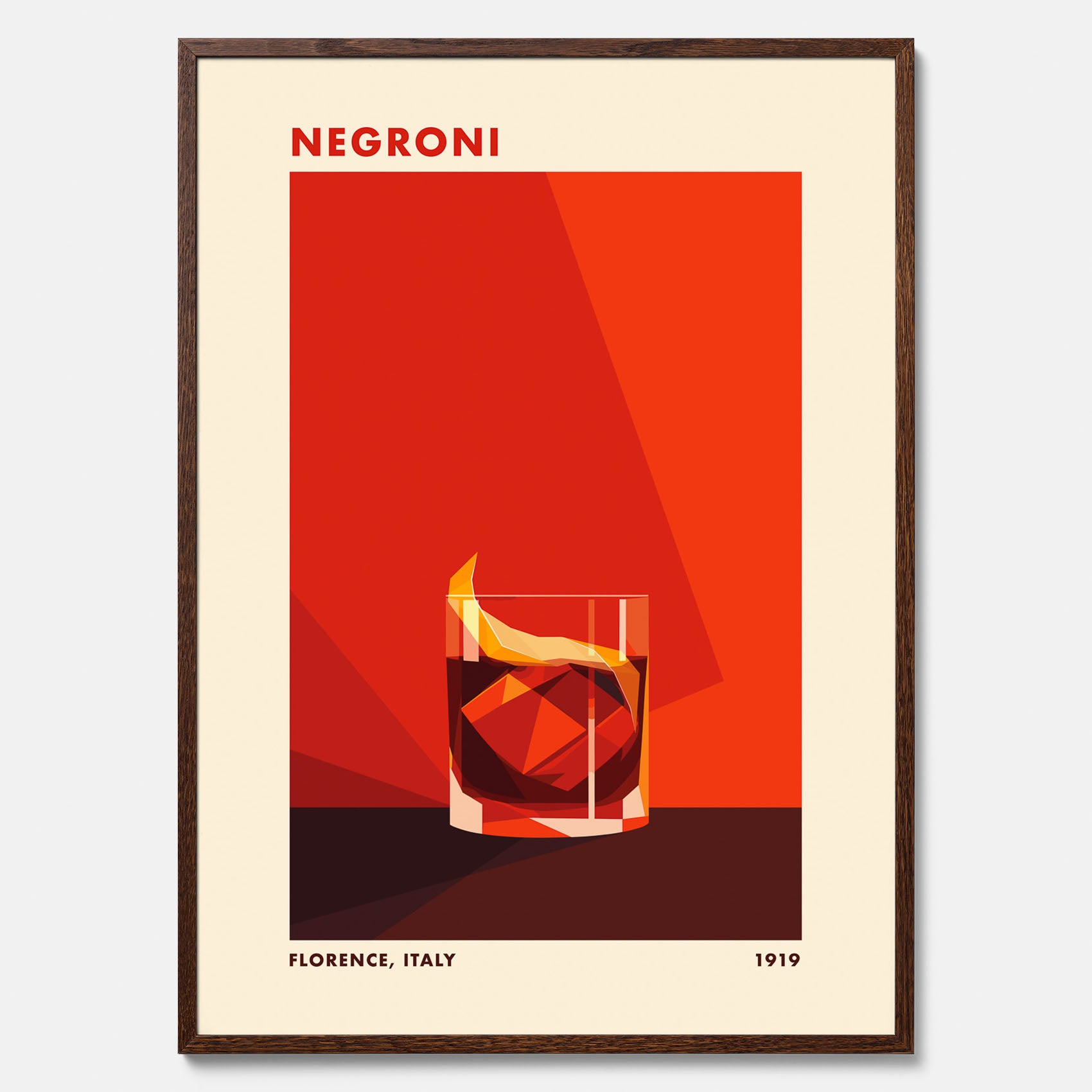 Tavla med en Negroni drink poster – Affisch med cocktail, drinkposter med cocktail