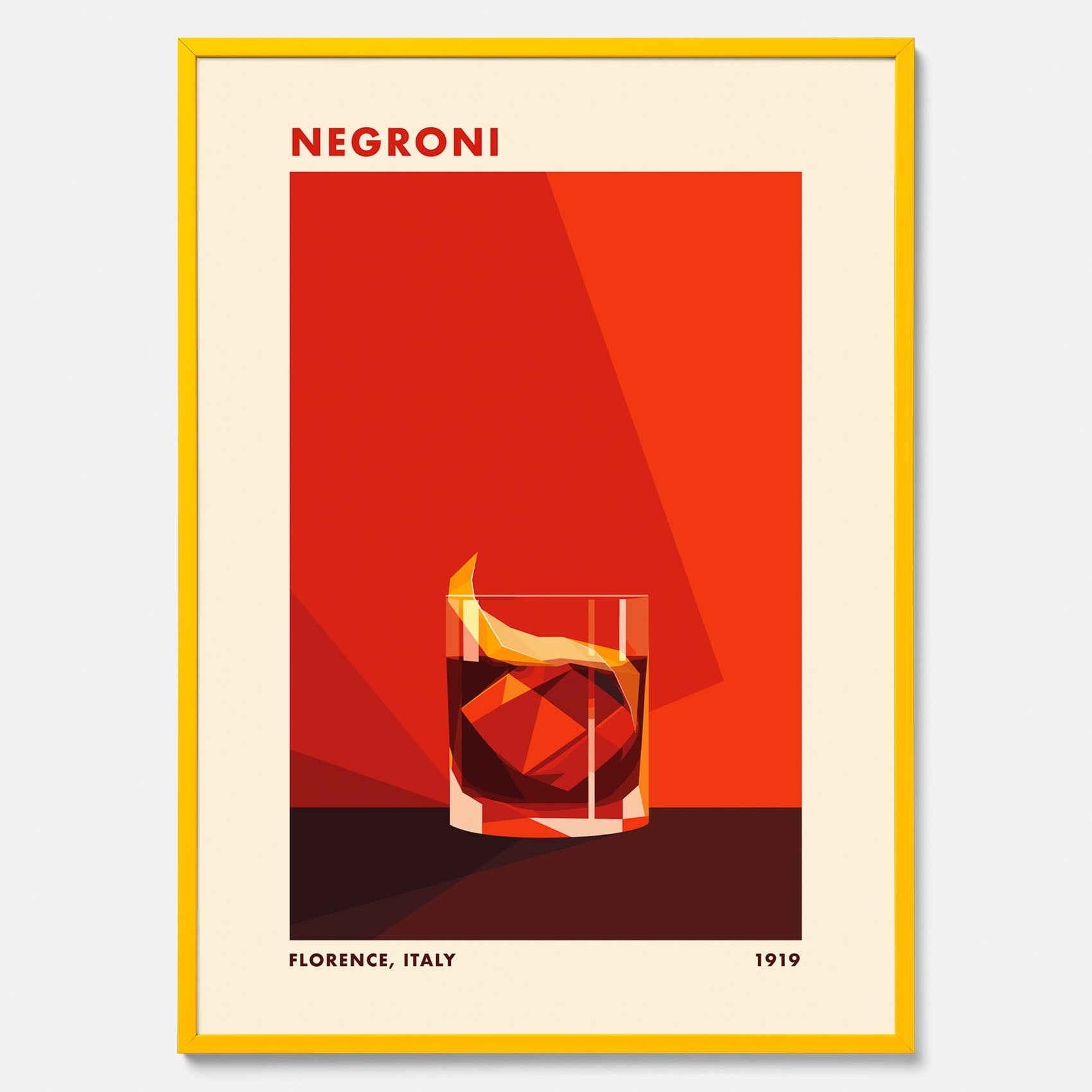 Tavla med en Negroni drink poster – Affisch med cocktail, drinkposter med cocktail