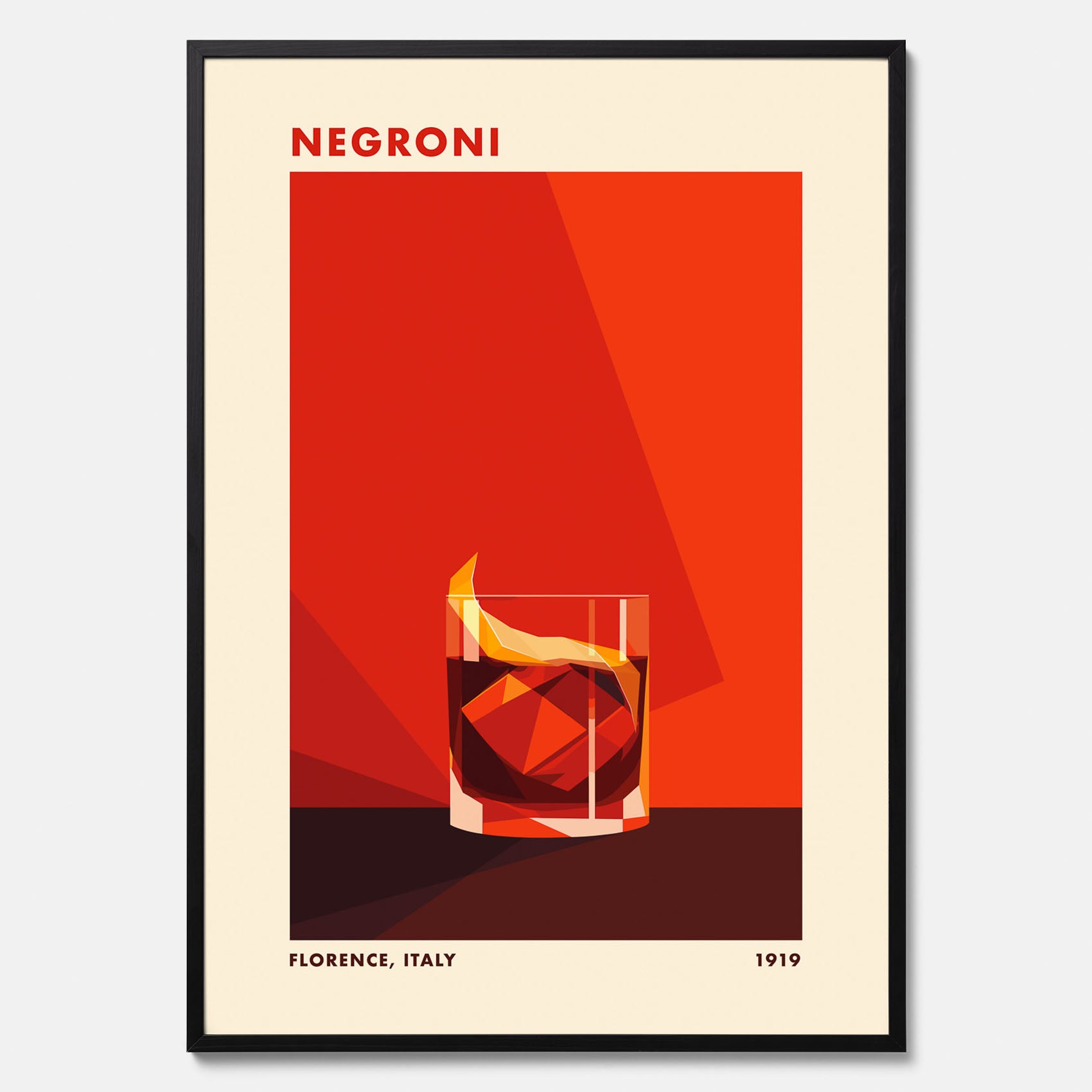 Tavla med en Negroni drink poster – Affisch med cocktail, drinkposter med cocktail