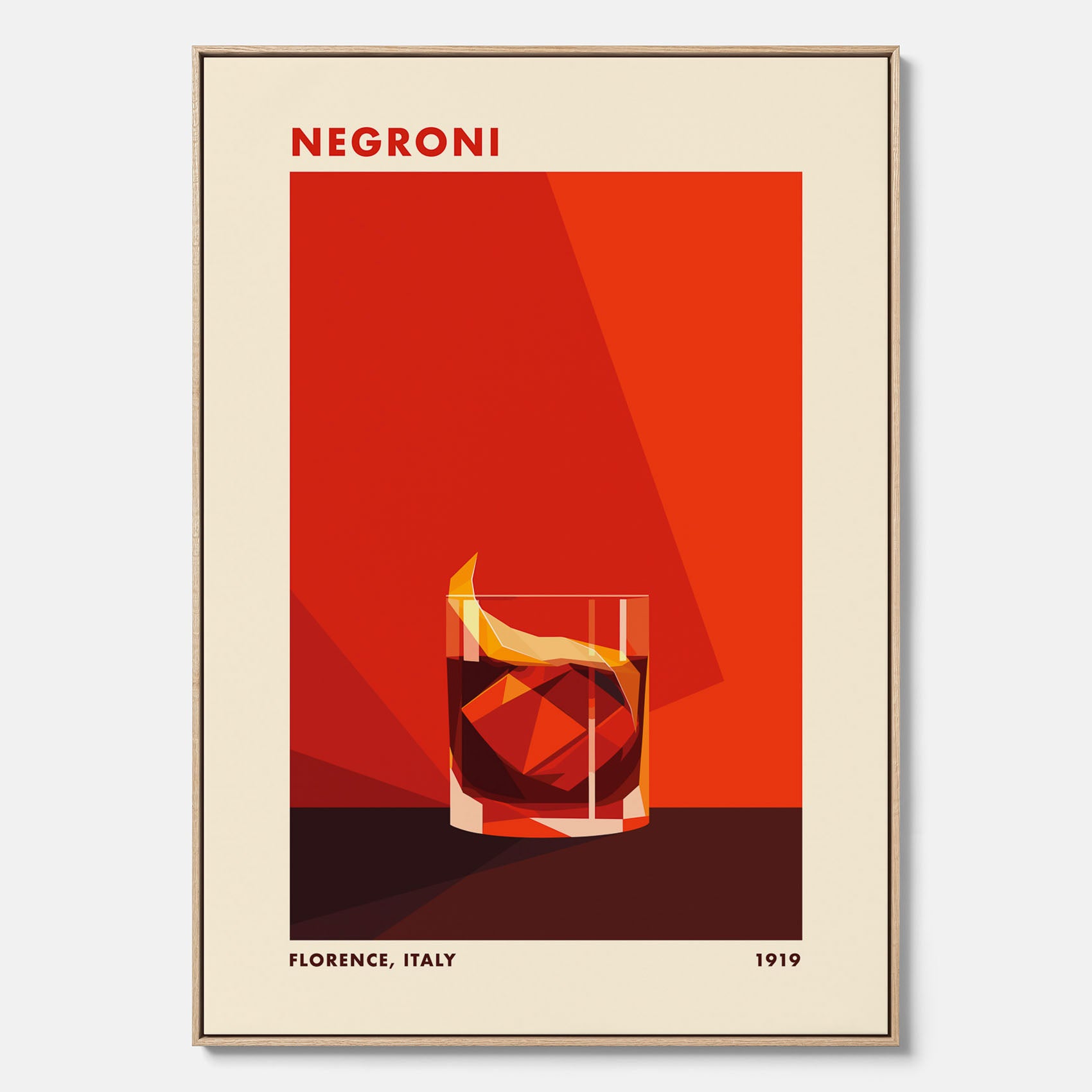 Canvastavla med en Negroni drink poster – Affisch med cocktail, drinkposter med cocktail