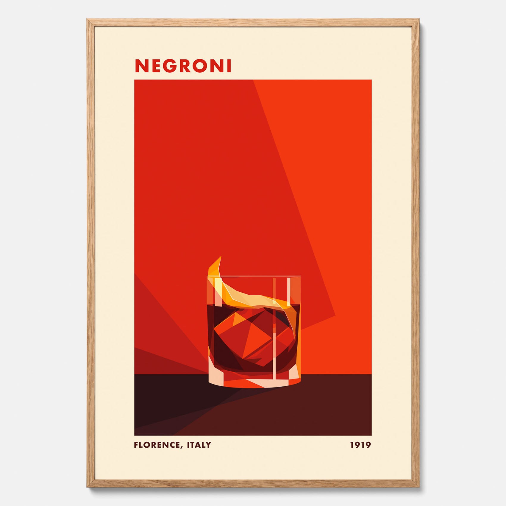 Tavla med en Negroni drink poster – Affisch med cocktail, drinkposter med cocktail
