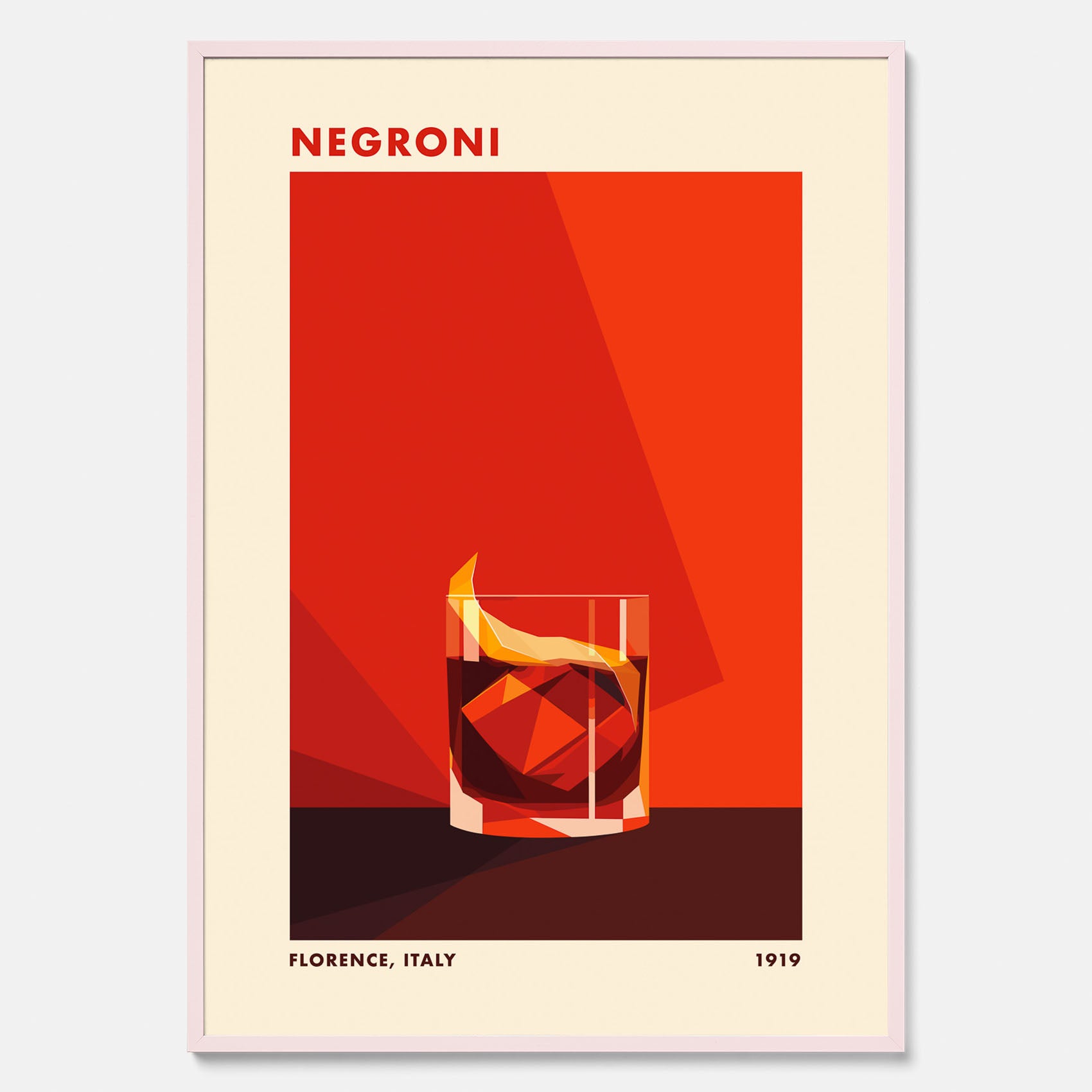 Tavla med en Negroni drink poster – Affisch med cocktail, drinkposter med cocktail
