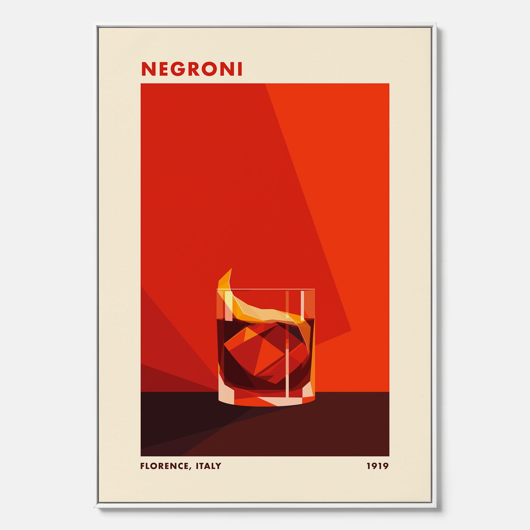 Canvastavla med en Negroni drink poster – Affisch med cocktail, drinkposter med cocktail