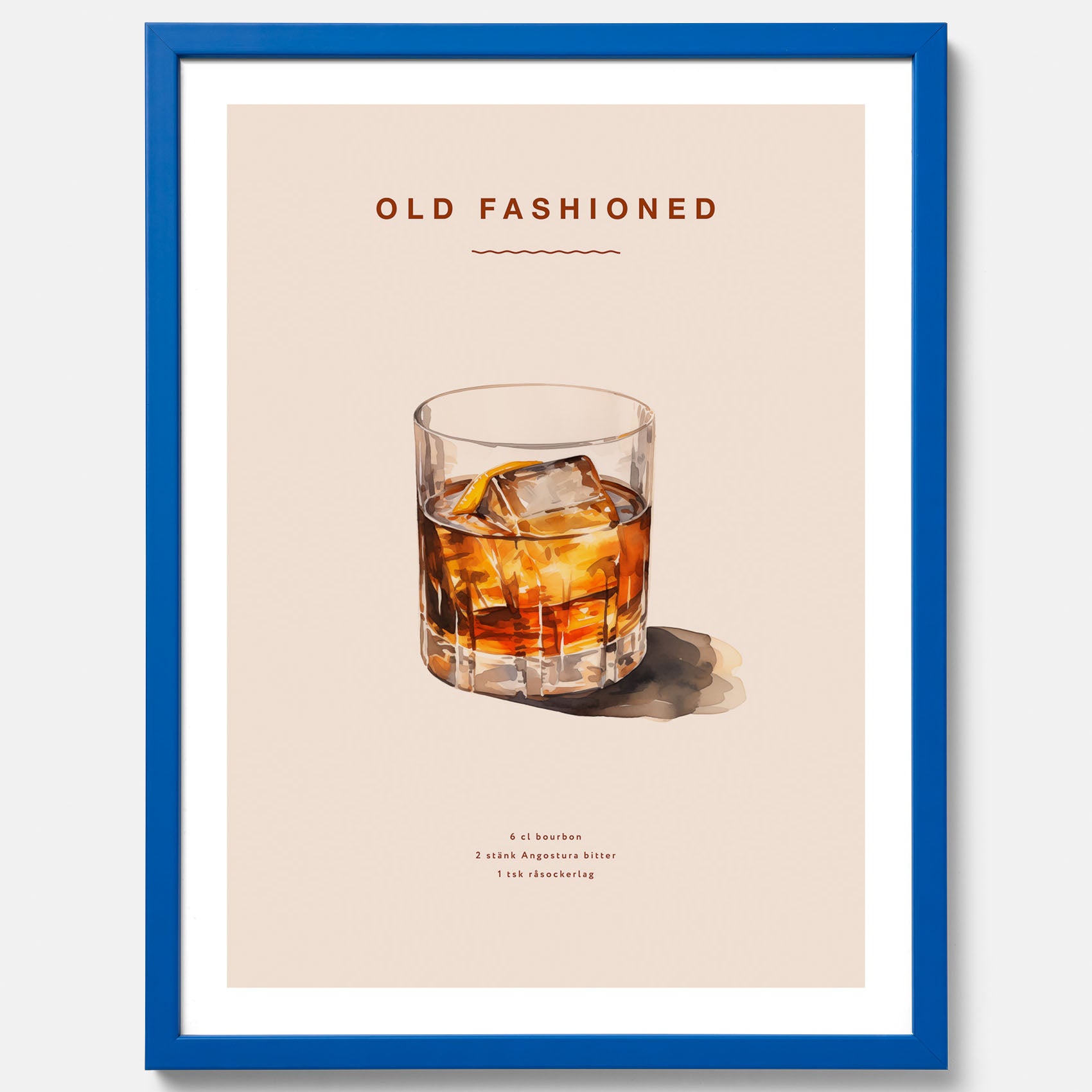 Tavla med en Old Fashioned Poster – Affisch med drink, drinkposter