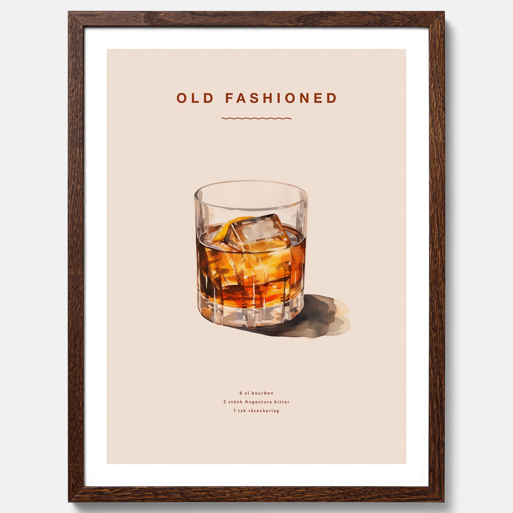 Tavla med en Old Fashioned Poster – Affisch med drink, drinkposter